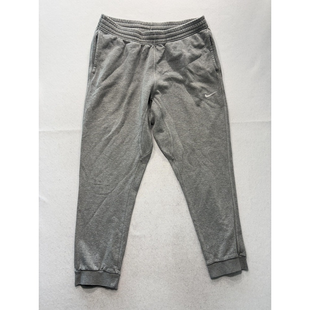 Nike Jogger Pants Mens XL Gray Fleece Elastic Waist Tapered Athletic Pockets